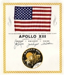 Apollo 13 United States Flag Space-Flown -- Crew-Signed & Uninscribed, From the Jack Swigert Estate
